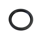 Ovenfra – sort navforsegling med glat overflade og indvendig diameter på 56 mm.