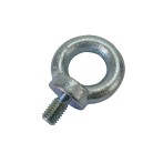 Vista frontale del Golfare M8 galvanizzato – bullone oculare in acciaio argentato con diametro esterno di 36mm.