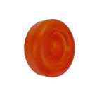Capuchon d'extrémité en polyuréthane orange – vue de côté – diamètre extérieur 80 mm, surface lisse.