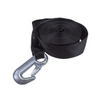 Alko webbing 40mm webbing width – front view showcasing black webbing and silver metal hook, 7m length.