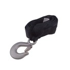 Sangle Alko de 40 mm – longueur de 6 m avec mousqueton en métal – vue de face sur fond noir.