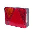 Rear light AJBA type RL.82.110 – front view showing red and orange triangular lenses, dimensions 189x135x51mm.