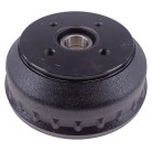 Vista frontale del tamburo del freno – 4 fori e cuscinetto compatto 39/72x37mm in nero e argento.