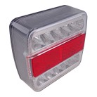 LED rear light 4 functions – angled view showing red lens and bayonet connection.