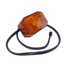Aspöck LED Seitenmarkierungsleuchte Flexipoint 1 – Frontansicht mit gelbem Gehäuse und flexiblem DC Kabel