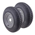 2er Set Komplettrad – Frontansicht mit 4.00-10 Reifen und 3.50 x 10 Felge in schwarz und grau