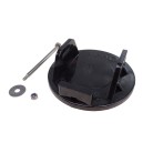 Pied de rechange Alko 1224961 – base ronde noire avec deux languettes latérales et un trou central pour boulon.