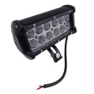 LED Panel Lichtbalken – Frontansicht mit 12 LEDs, schwarzem Gehäuse und silbernen Halterungen.
