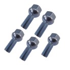 5 x M12 x 1.5 ball-ended shoulder bolts – top view showing hexagonal heads and galvanized silver finish