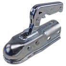 SPP ball coupling ZSK 2000C – side view showing silver galvanized finish and lever mechanism with mounting holes.