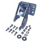 Stützradkonsole – Frontansicht mit mehreren Einstelllöchern in silberner, verzinkter Ausführung.