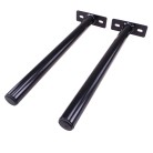 Black lacquered 450mm bracket – front view showing Ø 33mm diameter and two mounting holes.