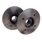 Radnabe 4 x 100 – Frontansicht mit 4 Bolzenlöchern und kompaktem Lager in grauem Rohfinish