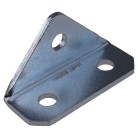 Shock absorber retainer to screw on – front view showing silver galvanized triangular bracket with two mounting holes.