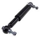 Universal Rad Stoßdämpfer schwarz – Seitenansicht mit schwarzem zylindrischem Körper und silbernen Metall-Endbeschlägen.