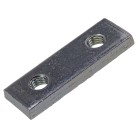 Counter plate – front view showing M8 threaded holes and galvanized silver finish on a flat rectangular shape.