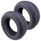 Frontvy av däck 195/50 R13C M+S TL 104N Linglong – svart med slitbanemönster för släpvagnar och skåpbilar.