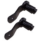 Forfra – to sorte støddæmperholdere med skrue, passer til Knott-aksel type VGB13.