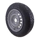Seitenansicht des 175/70 R14 Komplettrads – schwarze Reifen mit silberner Felge 5.5J x 14 und 5 Löchern.
