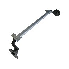 Alko 750kg Anhänger Achse UBR 700-5 – Seitenansicht mit silberner, verzinkter Oberfläche und 4x100 Schraublochabstand.
