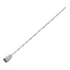 Adapterforlænger 540 mm – 17 mm til støtteben på campingvogn i sølv og grå farve, set forfra.