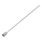 Prolunga adattatore 540mm – vista laterale – con attacco da 19mm e finitura argentata per martinetti da rimorchio.