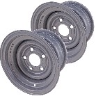 Set of 2 rims 6.00 x 10 H2 – front view showing gray painted finish and 5 mounting holes.
