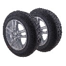 Edestä – 185/65 R14 rengas Security alumiinivanteella 5.5Jx14, 5x112 pulttijako, musta ja hopea.