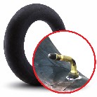 Tube 18x7.00-8 – front view showing a black tire tube with a curved gold valve stem.
