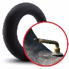 Tube 18x7.00-8 Valve V3-02-7 – front view showing black inner tube with gold valve stem.