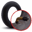 Chambre à air 200x50 KINGS TIRE – vue de face avec valve 90/90 et couleurs noir et or sur fond blanc.
