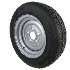 Angled view of complete wheel 155/70 R12C 104/101N Linglong – black tire on silver rim with 5x112 bolt pattern.
