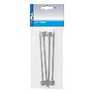 ProPlus klippepløkker 15 cm – 4 stk i polybag med spidse ender i sølv og blå farve, set forfra på hvid baggrund.