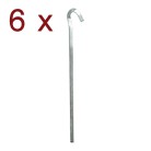 Rock bottom peg – front view showing a silver 22cm metal square peg with a hooked end.