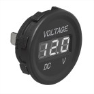 Installation Voltmeter digital 6-30V – front view showing black and white digital display for voltage measurement.