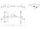 Assale adatto per rimorchi Saris – disegno tecnico con dimensioni etichettate e punti di montaggio indicati.