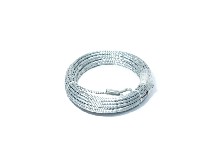 Stahlseil BST 12000-13000lbs – Frontansicht des 25 m langen, 10 mm dicken, robusten, verzinkten Seils in Silber.
