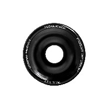 Umlenkrolle für Softschäkel 12T – Draufsicht auf schwarze Aluminium-Umlenkrolle mit zentralem Loch.