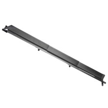 Auffahrrampe für Hapro Fahrradträger – Draufsicht mit langer, flacher Oberfläche und schlitzen im schwarzen Design.