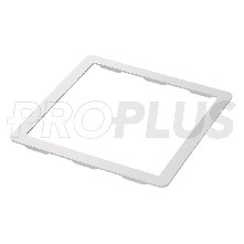 Cadre adaptateur lanterneau 400x400 mm – forme carrée avec découpes centrales et clips de montage – couleur blanche.