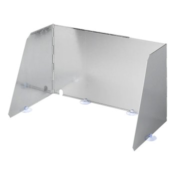 Paravent de camping Koch – vue de face – en aluminium argenté avec ventouses et largeur réglable de 37 à 70 cm.