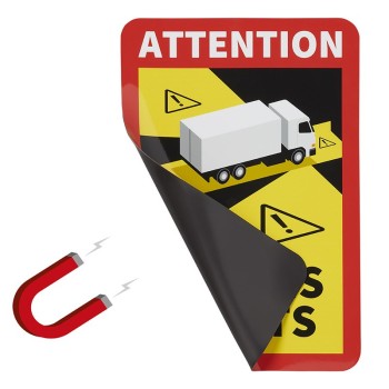 lepni.me Lot de 12 Autobus Angles Morts Autocollant | Adhésion Extra Forte et Protection UV | France Véhicules Stickers Poids Lourd | Attention Signe d 'avertissement (12PCS Autobus