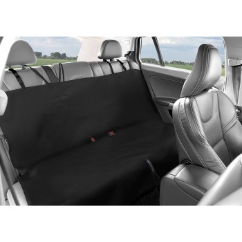 Copertura del sedile posteriore dell'auto – vista laterale – in nero e grigio con cinghie regolabili per una vestibilità...