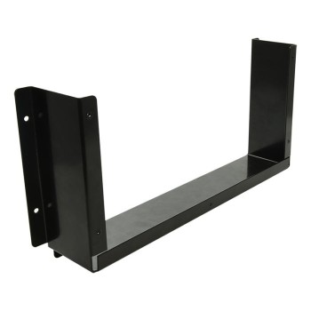 Telaio in alluminio 80mm – vista frontale – colore nero con supporti di montaggio e 4 fori per il fissaggio.