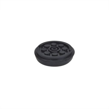 Gummistøtte 52 mm – rund form med tekstureret overflade – set ovenfra på hvid baggrund.