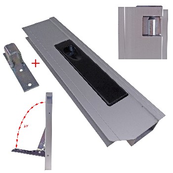 Side panel lock – 350 mm length for right side with black handle and silver anodized finish