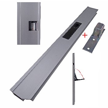 Side panel lock – 800 mm length for left side with black powder-coated steel handle and gray finish