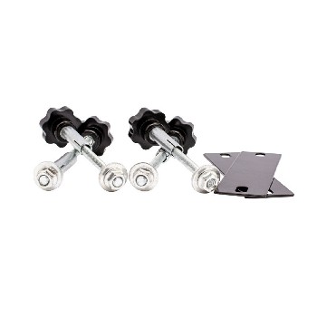 Mounting Kit for Sand Ladders – front view showing robust black bracket with silver knobbed fasteners and flat plates.