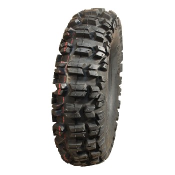 Reifen 14x4.00-6 DURO HF-270 – Seitenansicht mit schwarzem Gummi und profilierter Lauffläche für Schnee.