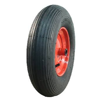 Complete wheel 4.80/4.00-8 KINGS TIRE V-5501A – side view showing black tire and red painted steel rim.
